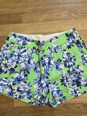 J. Crew Lime Green Floral Mid-Waist Women’s Shorts